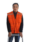 Double Layers Back Mens Winter Work Vest / Safety Work Vest With Vislon Zippers